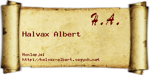 Halvax Albert névjegykártya